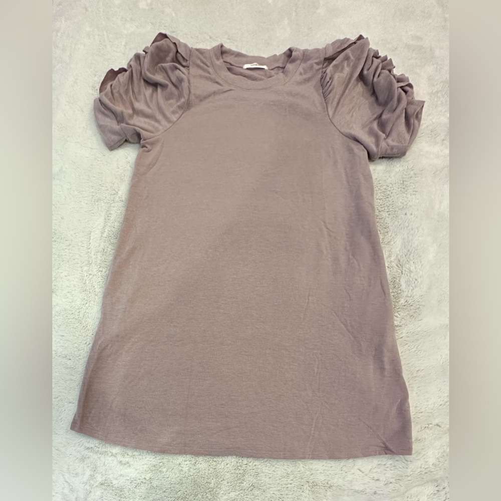 Cherish T-shirt Dress with Puff Short Sleeve and Pockets Size Medium - Picture 2 of 5